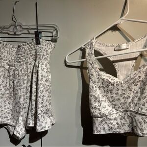 Altar'd State Becca Floral Brami and Lounge Shorts